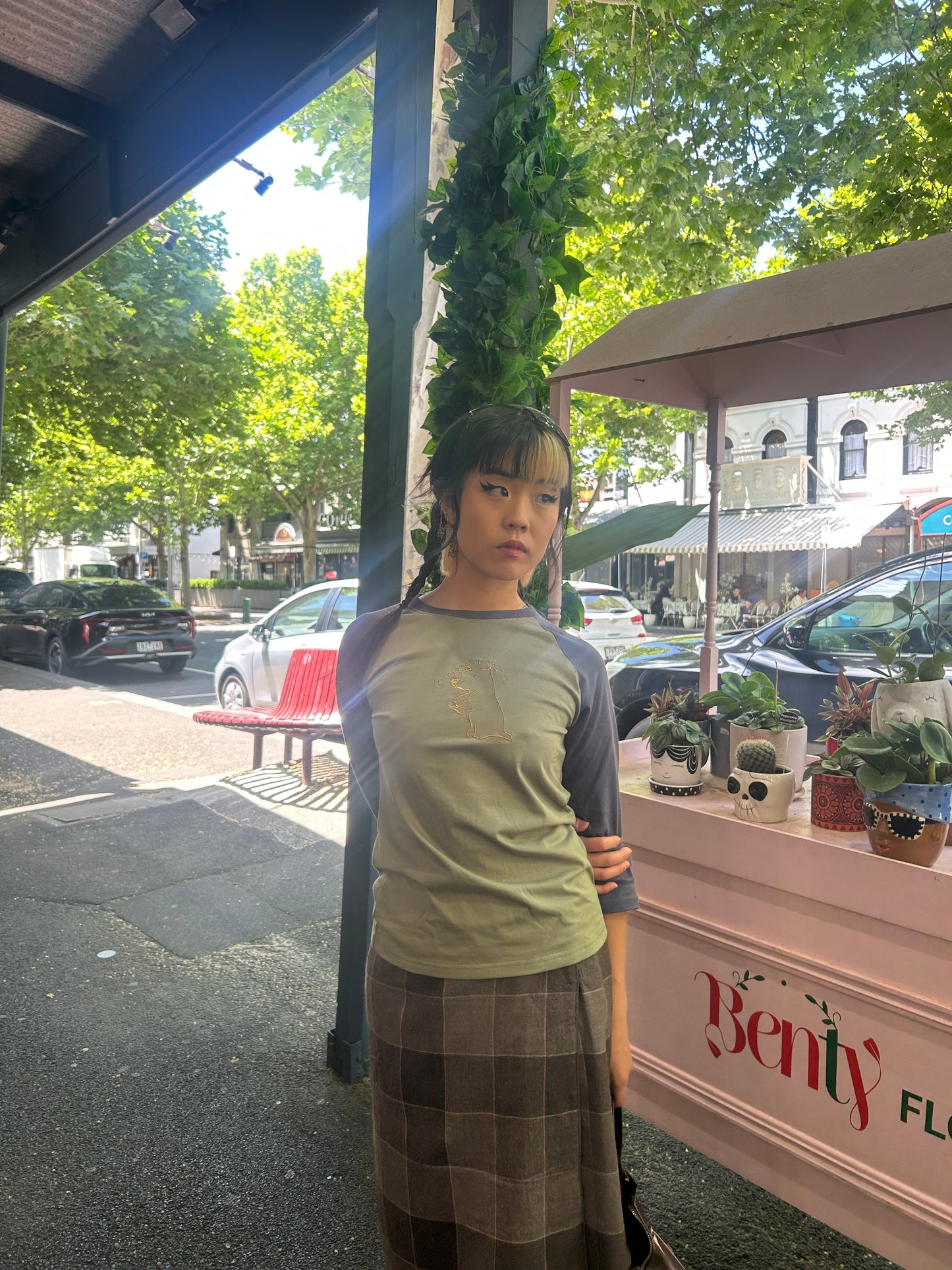 A Colourful Storm Capybara Three-Quarter Raglan Tee