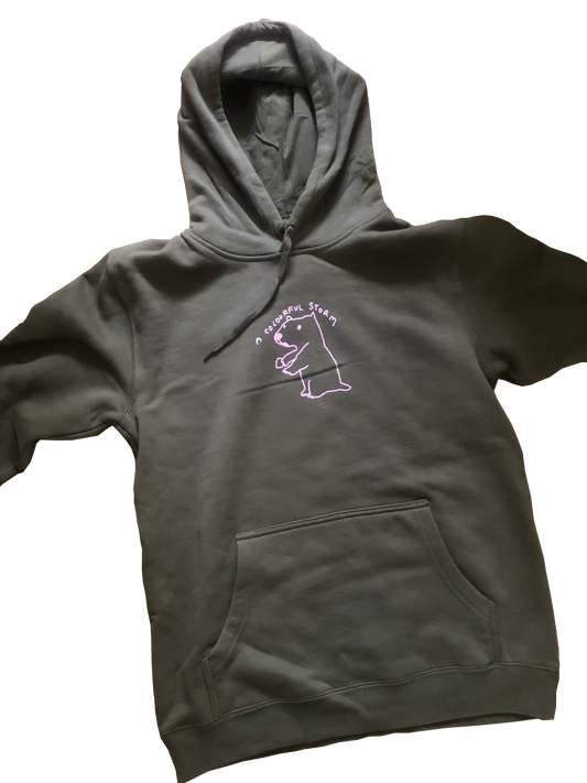 A Colourful Storm Capybara Olive Hoodie